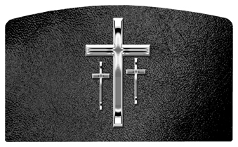 DACRO-517-SL-SH-BK Silver 3 Crosses Shimmer Black